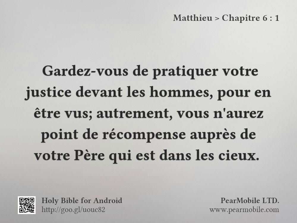 Matthieu, Chapitre 6:1